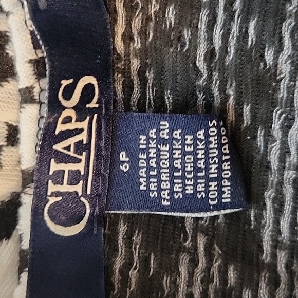 Chaps Black and White Herringbone Houndstooth A-Line Dress Size: 6P - Picture 2 of 8